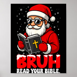 Poster Natal Cristão Papai Noel Bruh Leia Sua Bíblia Rel