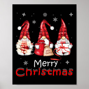 Poster Natal Da Família Gnomo Para Mulheres Xadrez Buffal