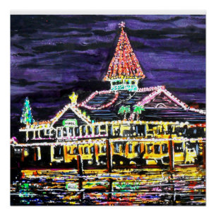Póster Natal da praia de Newport