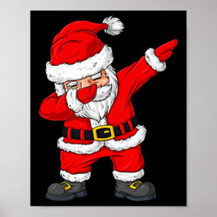 Poster Natal Dabbing Papai Noel Meninas Meninas Crianças