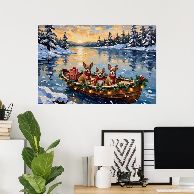 Poster Natal de barco de Chihuahua (Escritório em casa)