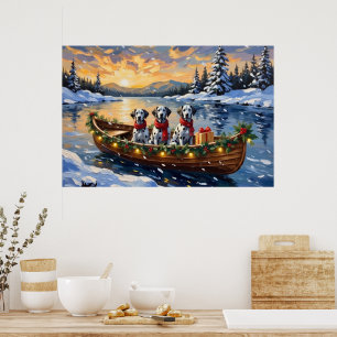 Poster Natal de barco de Natal dálmata