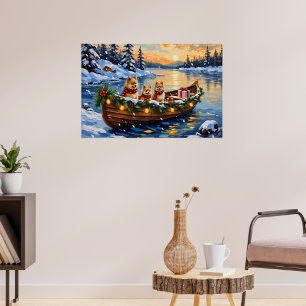 Poster Natal de barco de Pomerânia
