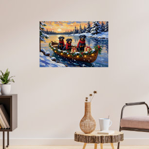 Poster Natal de barco de Rottweiler