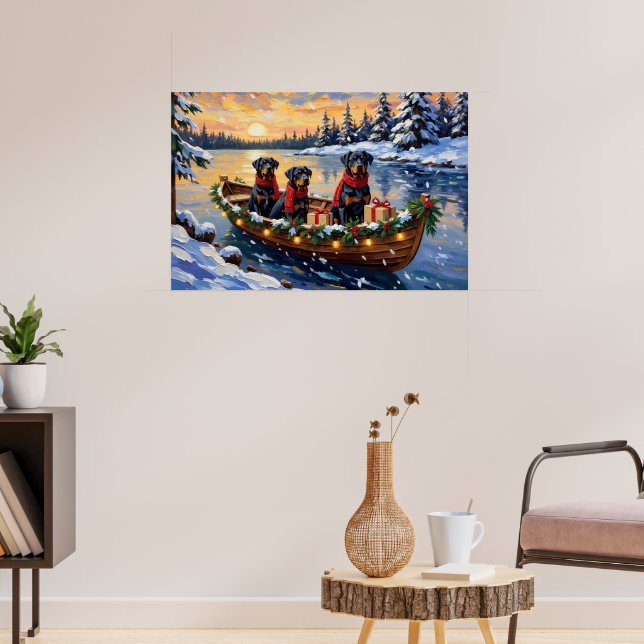 Poster Natal de barco de Rottweiler (Sala de Estar 3)