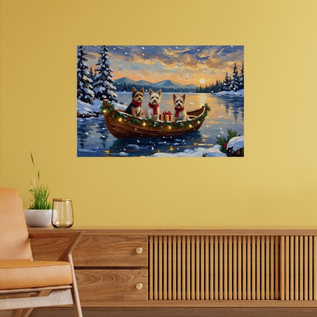 Poster Natal de barco de Terrier Cairn no Natal (Sala de Estar 2)