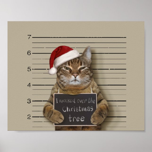 Poster Natal de Gato de Mugshot (Frente)