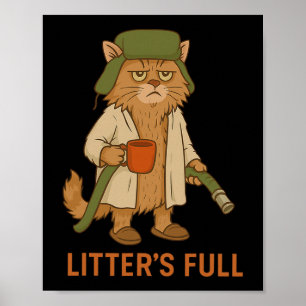 Poster Natal de Gato Engraçado, Gato Cheio de Ninhada 