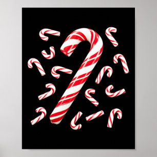 Poster Natal De Papais noeis De Canas Vermelhas E Brancas