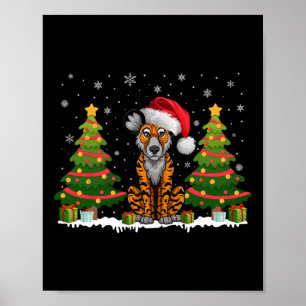Poster Natal de Santa Hat do Cachorro Selvagem Africano C