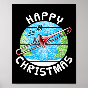 Poster Natal de Trombone Trombonista Br Músico Música Te