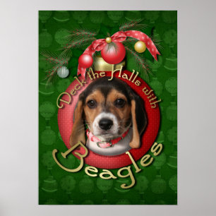Póster Natal - Deck the Halls - Beagles