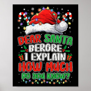 Poster Natal Divertido Crianças Adultos Querido Papai Noe