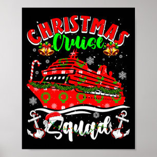 Poster Natal divertido cruzeiro esquadrão colorido floral