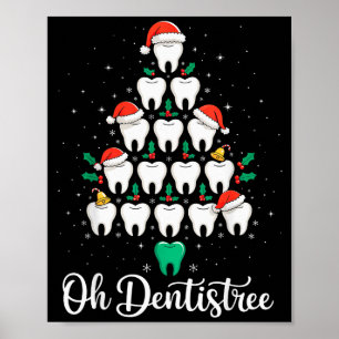 Poster Natal Divertido Dentista Natal Dentário Oh Dentist