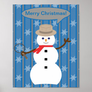 Poster Natal Divertido e Elegante: Snowman Detetive