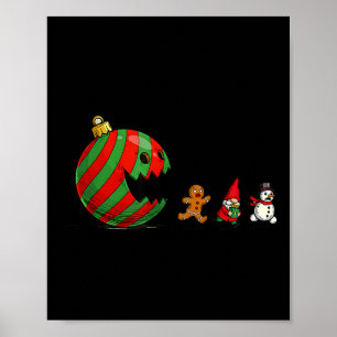 Poster Natal Divertido Gingerbread Papai Noel Natal Fofo 