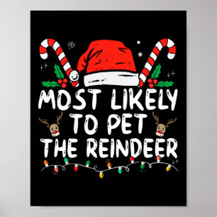 Poster Natal Divertido Mais Propenso a Acariciar os Renar