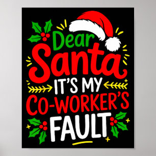 Poster Natal Divertido no Escritório Querido Papai Noel É