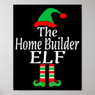 Poster Natal Divertido O Construtor de Casas Elfo Desenvo