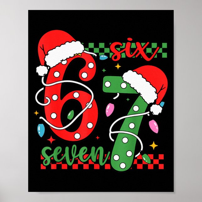 Poster Natal Divertido Seis Sete 6 7 Meme Geração Alpha G (Frente)