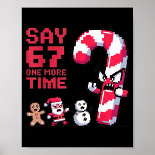 Poster Natal Divertido Seis Sete Meme Dizer 67 Um Humor M