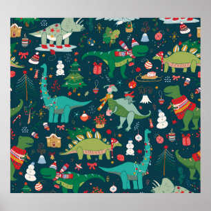 Poster Natal do Dinossauro: Feliz ano novo
