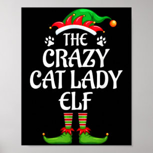 Poster Natal do Grupo Familiar Lady Elf Matching Lady Cat