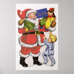 Poster Natal do pai, cartão de Natal do Victorian