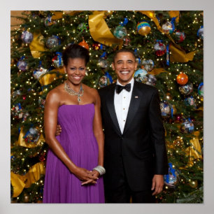 Poster Natal do Presidente Barack Obama e Michelle