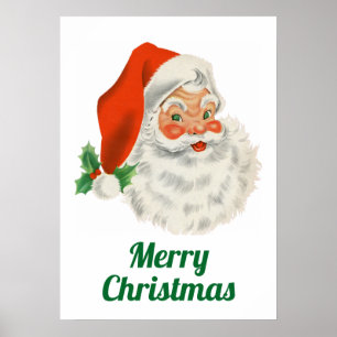 Poster Natal do Retro Vintage Jolly Papai Noel
