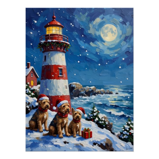 Póster Natal do Terra Nova do Terrier Escocês Férias (Frente)