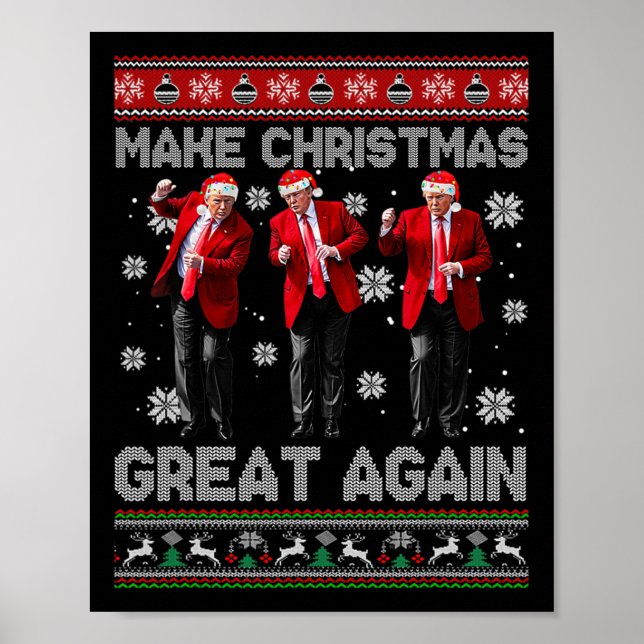 Poster Natal Donald Trump Presidente 2024 Dançar Funn (Frente)