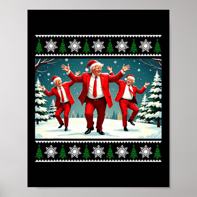 Poster Natal Donald Trump Presidente 2024 Dançar Funn (Frente)