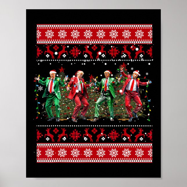 Poster Natal Donald Trump Presidente 2024 Dançar Funn (Frente)