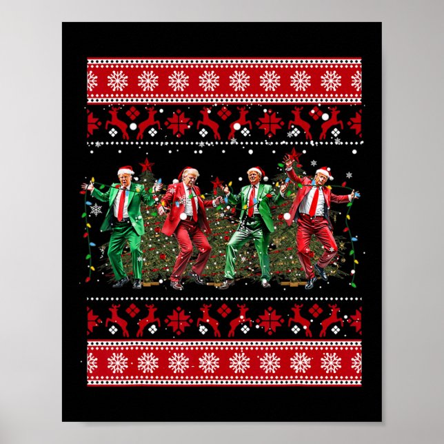 Poster Natal Donald Trump Presidente 2024 Dançar Funn (Frente)