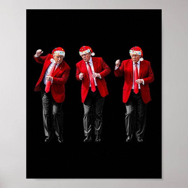 Poster Natal Donald Trump Presidente Dançando Engraçado S (Frente)