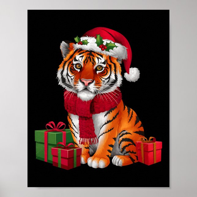 Poster Natal dos Papais noeis de Natal Bengal Tiger (Frente)