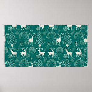 Poster Natal e Ano Novo - antecedentes festivos vermelhos