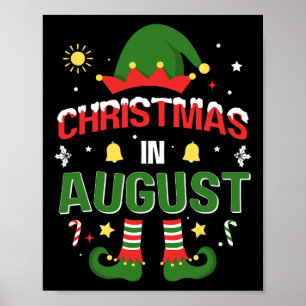 Poster Natal Em Agosto, Elfo Engraçado Para O Natal De Ve