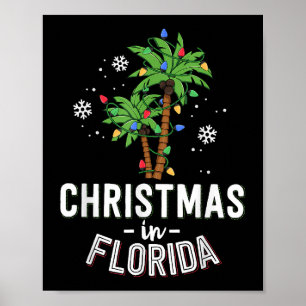 Poster Natal Em Flórida A Família Palm Trees Va