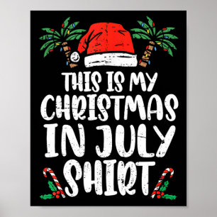 Poster Natal Em Julho Camisa Santa Hat Summer Beach Vac