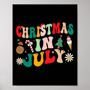 Poster Natal Em Julho Camisas Groovy Xmas Summer Men