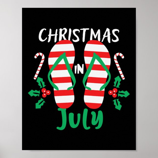 Poster Natal Em Julho Decoração De Verão De Natal Para Ho (Frente)