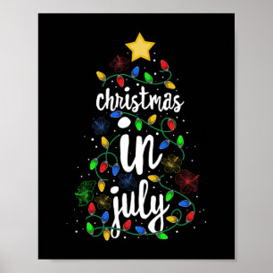 Poster Natal Em Julho Luzes Coloridas De Árvore De Natal