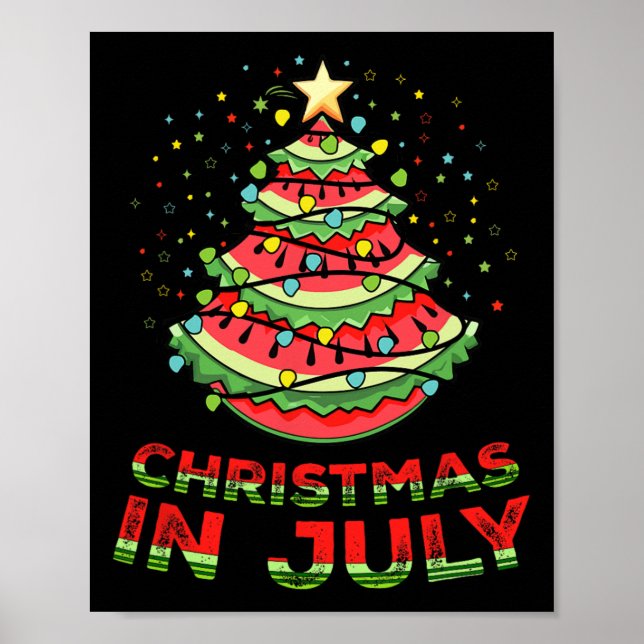 Poster Natal Em Julho Melancia Xmas Tree Summer1 (Frente)