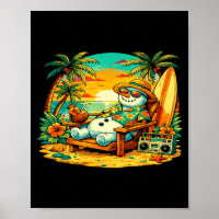 Natal Em Julho Papai Noel Boneco De Neve Praia Ver