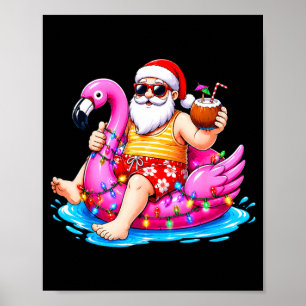Poster Natal em julho praia verão Papai Noel meninos masc