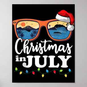 Poster Natal Em Julho Santa Hábitos Sunglass Verão Vaca