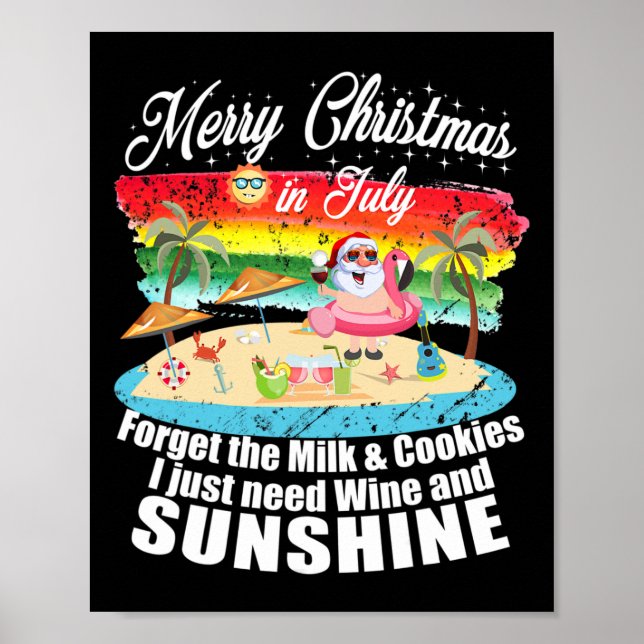 Poster Natal Em Julho Sem Biscoitos Só Vinho E Sol (Frente)